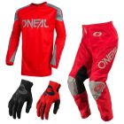 Oneal Matrix Ridewear Combo 21 rot Crosshose Jersey Handschuhe