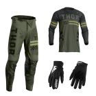 Thor Pulse Combo Combat schwarz grün Hose Jersey Handschuhe