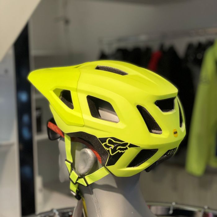 Fox Mainframe Mips Halbschalenhelm neon gelb mit TWO-X Sonnenbrille