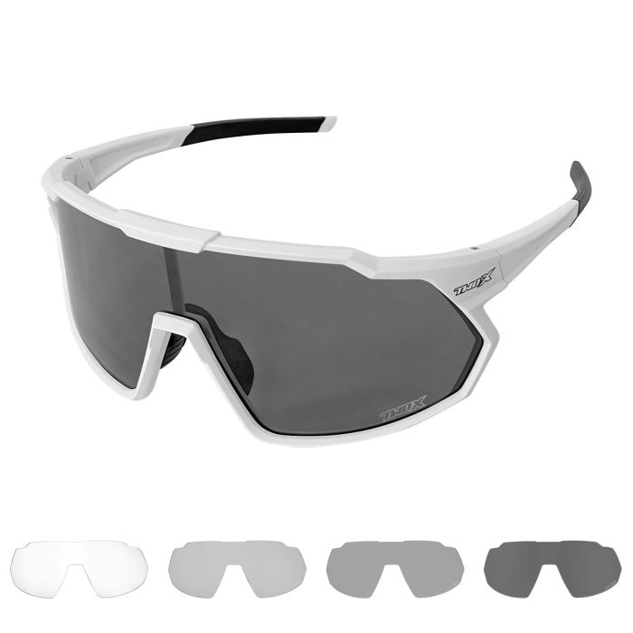 Lunettes De Vélo TWO-X Speed Photochromiques - Blanc/gris, Cadre TR90 - Neuf Sous Emballage
