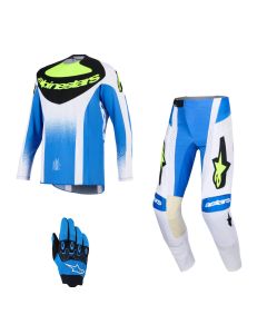 Alpinestars MX Combo Hose Shirt Techstar Knif blau weiss