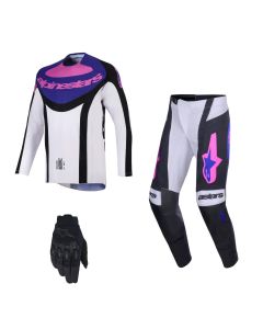 Alpinestars MX Combo Hose Shirt Techstar Knif schwarz lila