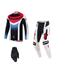 Alpinestars MX Combo Hose Shirt Techstar Knif schwarz weiss