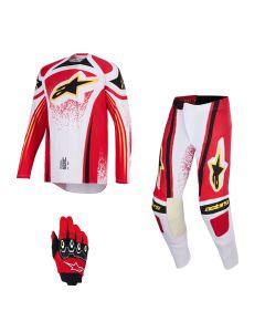 Alpinestars MX Combo Hose Shirt Techstar Nomur rot weiss