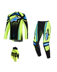 Alpinestars MX Combo Hose Shirt Techstar Nomur schwarz neon