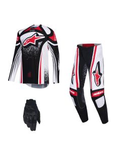 Alpinestars MX Combo Hose Shirt Techstar Nomur schwarz weiss