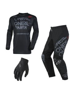 Oneal MX Combo ELEMENT STATIC schwarz grau