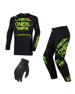 Oneal MX Combo ELEMENT STATIC schwarz neon