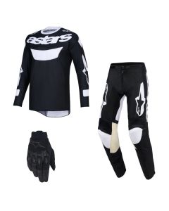 Alpinestars MX Combo Hose Shirt Racer Air Riway schwarz weiss