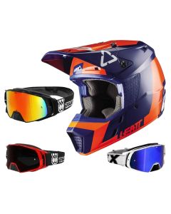 Leatt GPX 3.5 Crosshelm orange blau mit TWO-X Rocket Crossbrille