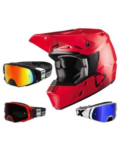 Leatt GPX 3.5 Crosshelm rot schwarz mit TWO-X Rocket Crossbrille