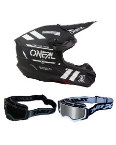 Oneal Crosshelm Combo 5SRS WARHAWK mit TWO-X Atom Brille schwarz