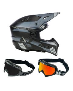 Oneal Crosshelm Combo Ex-Series Hitch mit TWO-X Race Brille grau