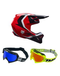 Fox-Kinder-MX-Helm-Combo-V1-Frame-rot-mit-TWO-X-Race-Brille-FX-26-CO-010926-MX-18