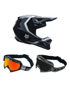 Fox-Kinder-MX-Helm-Combo-V1-Frame-schwarz-mit-TWO-X-Race-Brille-FX-26-CO-010926-MX-19