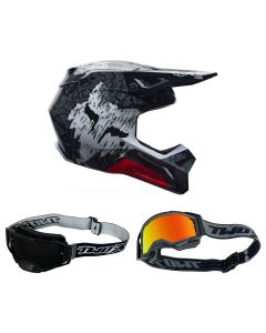 Fox-MX-Helm-Combo-V1-Abyss-schwarz-mit-TWO-X-Atom-Brille-FX-26-CO-010926-MX-1