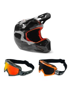 Fox V1 Bknr Crosshelm grau camo mit TWO-X Race Brille--aus--FX-29667-033-2X, TX0013B03306, TXSP-RA-005