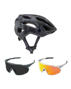 Fox Crossframe Pro CAMO Gravel MTB Helm mit Speed Brille schwarz camo