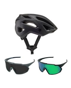Fox Crossframe Pro Matte Gravel MTB Helm mit Speed Brille schwarz