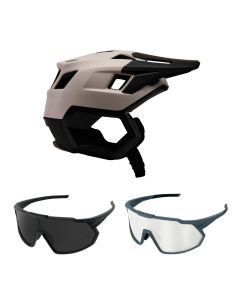 Fox Dropframe MTB Helm mit Brille weiss
