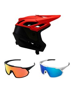 Fox Dropframe Pro NYF MTB Helm mit Brille orange