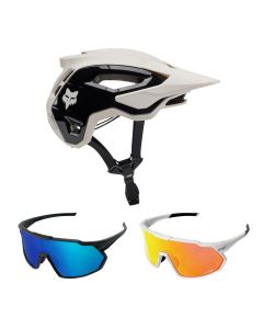 Fox Speedframe Pro MTB Helm mit Brille weiss