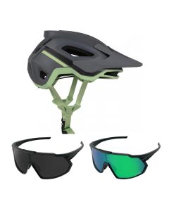Fox Speedframe Racik MTB Helm mit Brille grau Light
