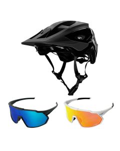 Fox Speedframe Pro MTB Helm schwarz mit Brille