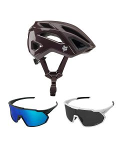 Fox Crossframe Pro Solid Gravel MTB Helm mit Speed Brille lila