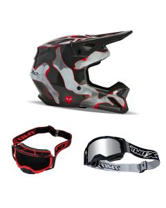 Fox V1 Atlas MX Helm Combo grau rot