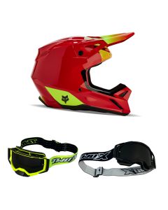 Fox V1 Ballast MX Helm Combo rot