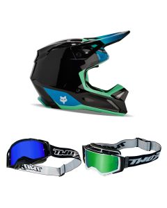 Fox V1 Ballast MX Helm Combo schwarz schwarz
