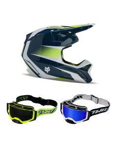 Fox V1 Flora MX Helm Combo schwarz