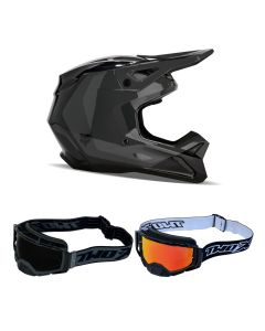 Fox V1 Nitro MX Helm Combo grau
