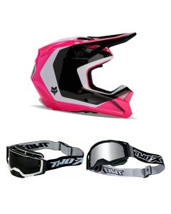 Fox V1 Nitro MX Helm Combo schwarz pink