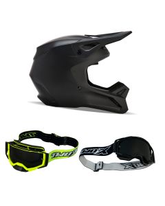 Fox V1 Solid MX Helm Combo schwarz matt