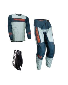 Moose Qualifier Combo grau orange Jersey Crosshose