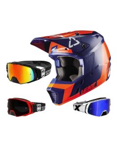Leatt GPX 3.5 Crosshelm orange blau mit TWO-X Rocket Crossbrille --aus--LETDL1402-641-M, TX0017B07707, TXSP-RO-001