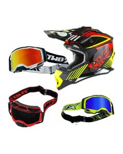 Oneal 2Series Rush Crosshelm rot gelb inkl. TWO-X Atom Crossbrille