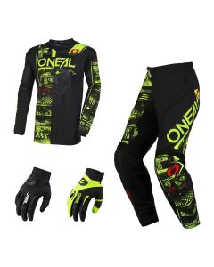Oneal Element Attack Combo schwarz neon Jersey Crosshose