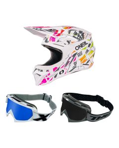 Oneal-Kinder-MX-Helm-Combo-1SRS-STIXX-weiss-bunt-mit-TWO-X-Race-Brille-ON-27-CO-260826-MX-2