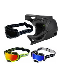 Oneal Transition MTB Helm Solid schwarz mit TWO-X Atom Brille