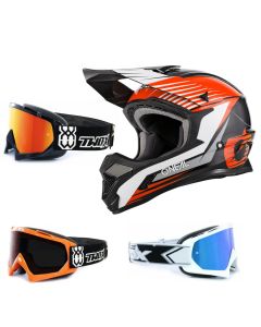 Oneal 1Series Crosshelm Stream orange mit TWO-X Race Brille