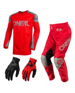 Oneal Matrix Ridewear Combo 21 rot Crosshose Jersey Handschuhe