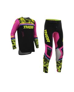 Thor-Kids-MX-Combo-Hose-Shirt-Sportmode-Punk'd-schwarz-pink-TH-27-CO-310826-k22