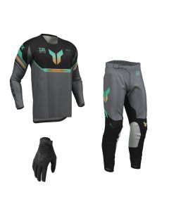 Thor MX Combo Hose Shirt Launchmode Air Raptor schwarz grau