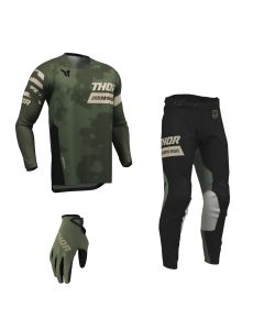 Thor MX Combo Hose Shirt Launchmode Bleach camo schwarz