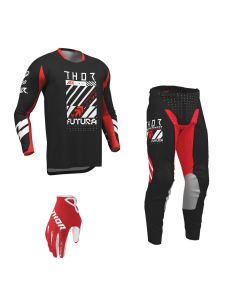 Thor MX Combo Hose Shirt Launchmode Futura schwarz rot