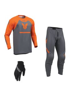 Thor MX Combo Hose Shirt Ridemode Menace grau orange