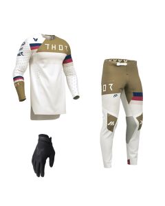 Thor MX Combo Hose Shirt Sportmode League weiss braun